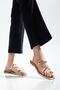 Jenet Women's Gold Gold Ring Detailed Daily Sandals