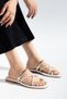 Jenet Women's White Gold Ring Detailed Casual Sandals - 2