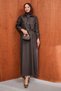 Brown Zippered Jacket Denim Gilet Set - 2