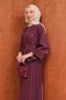 Plum Zippered Eyelet Belted Jacket and Skirt Set - 2
