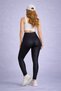 High Waist Gathering Effect Zebra Patterned Sports Leggings Black Flexible Fitness & Daily Use - 4