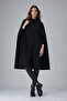 Women's Casual Black Sleeveless Cashmere Coat Poncho