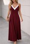 New Season Women's Rope Strap Sharp V-Neck Long Viscose Summer Dress - 3