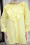 Yellow Collar Detailed Striped Shirt with Elastic Sleeves - 3