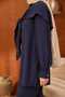 Navy Blue Shawl Detailed Tunic Pants Suit - 4