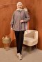 Gray Oversized Tunic with Hidden Buttons - 2