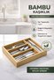 Bamboo Spoon Holder 4 Compartment Drawer Organizer 30X20 Natural Wood