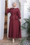 Burgundy Jacket Skirt Set