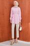Pink Waist-Tie Buttoned Shirt - 3