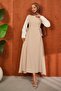Beige Self-Belted Dabıl Jile - 2