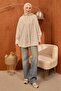 Ecru Oversized Tunic with Hidden Buttons - 2