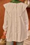 White Ribbed Front Double Collar Poplin Tunic - 4