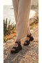 High Platform Wedge Heel Side Closed Buckle Skin Summer Women's Sandals Shoes - 8