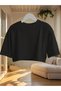 Women's Oversize Crew Neck Crop T-Shirt - 6