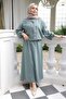 Çağla Sleeveless and Waist Elasticized Stoned Jacket and Skirt Set - 2