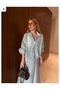 Premium Polka Dot Detailed Design Summer Shirt-Long Skirt 2-Piece Set - 3
