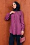 Plum Stone Detailed Buttoned Shirt