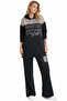 Women's Black Stone Hooded Foil Pants Sweatshirt Set