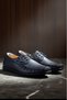 3579 Genuine Leather Navy Blue Men's Casual Shoes - Orthopedic Non-Slip Sole Lace-Up Walking Shoes - 2