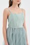 Women's Skirt Partitions Tulle Detailed Lined Design Dress - 4