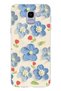 Samsung Galaxy J6 Compatible Blue Oil Painting Flower Pattern Transparent Phone Case