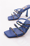1273 Women's Four Color Striped Heeled Slippers - 4