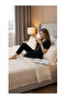 Women's Black Soft Textured Short Sleeve Pajama Set - 2