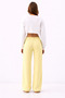 Woman's high waist viscose palazzo pants soft yellow 4629 - 2