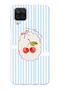 حافظة هاتف شفافة متوافقة مع سامسونج جالاكسي A22 / M22 / M32 من ما شيري بنمط الكرز