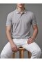 Men's Polo Collar Basic Short Sleeve Casual T-Shirt - Ice Gray