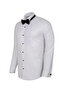 Men's White Ata Collar Pleated Tuxedo Shirt |   Double Cuff with Bow Tie and Cufflinks - 3