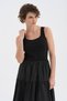 Women's Knitted Top and Woven Fabric Bottom Balloon Design Dress - 3