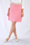 High Waist Woven Fabric Knee Length Pink Bell Skirt