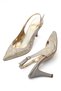 Women's Svetlana Silver Embroidered Stone Detailed Thin Heeled Evening Dress Stiletto Shoes - 4