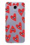 Samsung Galaxy J6 Compatible Transparent Phone Case with Eye Heart Pattern