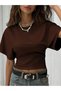 Women's Bat Sleeve Waist Cotton T-Shirt - 4