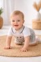 Baby Boy & Child Linen Textured Striped Summer Jumpsuit Polo Collar Shorts Set - 3