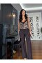 Brown Lycra Palazzo Trousers with Elastic Waist - 3