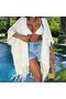 Summer Crochet Kimono Women's Beach Pareo Cardigan Jacket with Tassels - 5