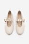 Women's Double-Strapped Troc Casual Ballerinas Bekosa Ecru - 6