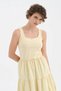 Women's Knitted Top and Woven Fabric Bottom Balloon Design Dress - 5