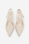 Women's Stiletto Pointed Toe Thick Strap Short Classic Heeled Shoes Riyona Ecru - 5