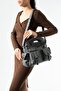 Washed Leather Multi-Pocket Shoulder Bag and Handbag Gray Model: (571-12V)