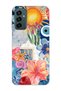 Samsung Galaxy M13 / M23 Compatible Transparent Phone Case with Sunflowers and Evil Eye Pattern