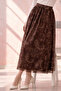 Patterned Tulle Skirt A222 Brown