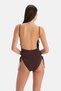 Brown Back Detailed Swimsuit - 2