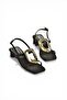Y282440002 Black Suede Low Thick Heeled Women's Shoes - 6