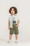 Boys' Printed Summer Set - 3-Piece Shirt T-Shirt Shorts Set