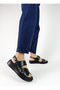 Genuine Leather Black Color Strappy Flat Sole Women's Sandals between Size 36-40 Leather Sandals - 2