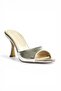 Y569525809 Silver Thin Heeled Women's Slippers - 7